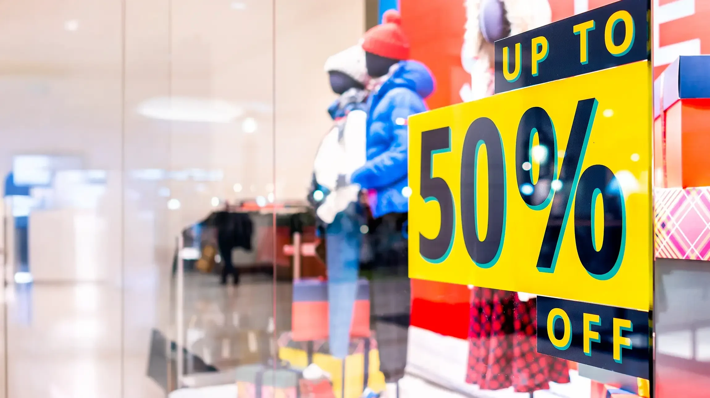 Magasin de supermarché 3d réaliste avec panneau blanc